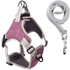 Coleira Peitoral Antipuxão Comfort ROSA com Guia de Passeio - MADOG, P