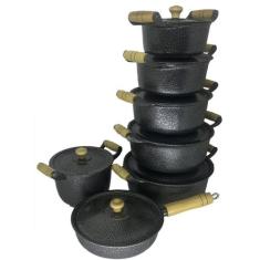 Conjunto Panela,Frigideira, Caldeirão Aluminio Craqueado - OkayShop