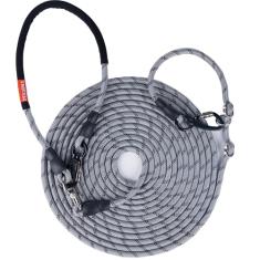 Coleira longa resistente para cães, 30/50/65 pés, cabo de amarração para cães, cabo de corredor, coleira de treinamento com alça acolchoada dobrável e coleira deslizante, gancho giratório duplo para