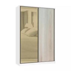 Guarda Roupa 2 Portas de Correr 3 Gavetas 159cm com Vidro Reflecta Bro