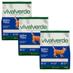 Viva Verde! Areia Higiênica Limpeza Biodegradável Fina Kit 12kg para Gatos