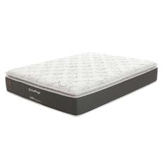 Colchão King Safira Plush Mola Ensacada (34x193x203) Branco e Cinza