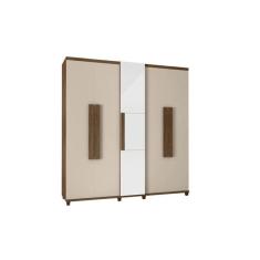 Guarda-Roupa Munique C/Espelho Freijó com Off White – RV Móveis