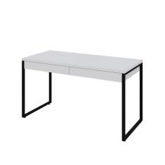 Mesa Kuadra Office 135x60x75cm C-02 Gavetas Branco Chess - Est.preta Branco Chess - Est.preta