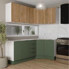 Cozinha Modulada 6 Peças sem Tampo com Rodapé 3 Aéreos e 3 Balcões Ipa