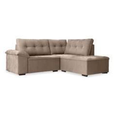 Sofá de Canto Retrátil 1,93m Cama 5 Lugares Tóquio Macchiato Veludo - 