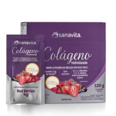 Colágeno Verisol - Red Berries - Display 30 Sachês - Sanavita