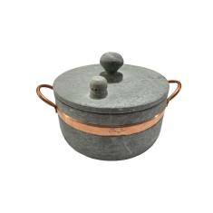 Panela de Pressão Pedra Sabão Alça de Cobre com Pino 3,6 L