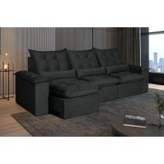 Sofá 5 Lugares Retrátil e Reclinável Atlantis Preto