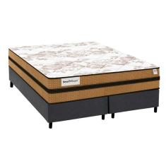 Cama Box Queen: Colchão Molas Ensacadas Plumatex MasterPocket Smart Milano + Base CRC Courano Gray(158x198)