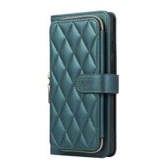 Capa de telefone carteira de couro com cordão crossbody para Samsung Galaxy S24 S23 Ultra S22 Plus S21 S20 FE S10 Capa flip com corda de pulso, verde, para Samsung S20 FE 4G 5G