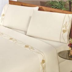 Jogo Lençol Solteiro Imperio 3 Peças Percal 180 Fios - Palha - Top Chi