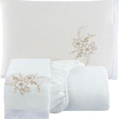 Jogo de Lençol Cama Solteiro 2 Peças com Elástico Bordado - Am Bordado