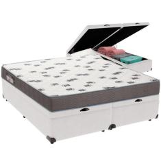 Cama Box Baú e Colchão Light Espuma D33 Queen Ortobom,  Branco