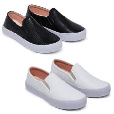 Kit 2 Pares Tênis Slip On Casual  Macio e Confortável Combina Com Tudo