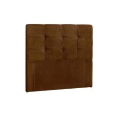 Cabeceira Cama Box Estofada Solteiro Solteiro Clean Plus Suede Marrom 