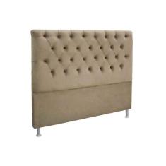 Painel de Cama Box Estofada Queen Embaixatriz Plus Suede Marrom Taupe 