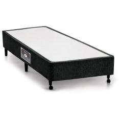 Cama Box Base Universal Solteiro Lux Chenille Black (88x188x23) - Castor