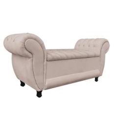 Recamier Baú Londres 1,20 M Suede Bege - DROSSI