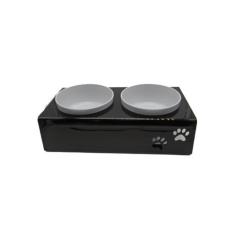 Comedouro duplo para cães e gatos em acrílico com potes - Fábrica de U