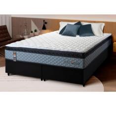 Conjunto Cama Box Espuma Chicago Cinza Queen 158x198x57