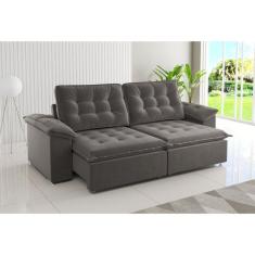 Sofá Retrátil e Reclinável 4 Lugares 250cm Veludo Detroit - Viero