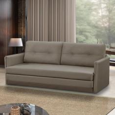 Sofá Cama 2 lugares 1,50m Luisa Suede Capuccino Adonai Estofados