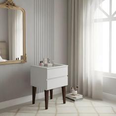 Mesa de Cabeceira Penteadeira Mesa Lateral de Apoio Off White Laca