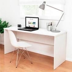 Mesa De Escritório Escrivaninha Tampo 160cm Branco - Netmobil
