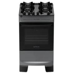 Fogão Mônaco Top Glass 4 Bocas Automático Mesa de Vidro Forno Atlas, T