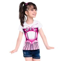 Blusa Infantil Manga Curta Veste E Diverte Meia Malha Com Quebra Cabeça Brandili Ref: 24775 4/10
