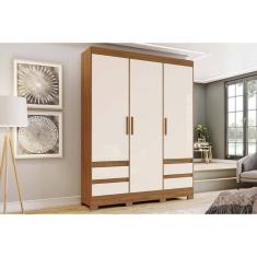 Guarda Roupa Solteiro 3 Portas E 4 Gavetas Briz Lema B55 Nature/Off White - Henn