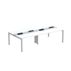 Mesa de Plataforma Dupla para 4 Pessoas Corporativa 140X140/4P PDC14/14/4P Branco/Cinza