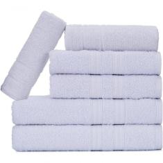 Jogo De Toalhas Gigante Itália Soft 2 Banhão + 2 Rosto + 2 Tapete Luxo 100% Algodão Branco