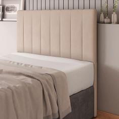 Cabeceira Cama Box Casal King Size Ivana 193cm Veludo Bege - Abmaza