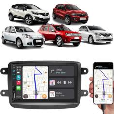 Kit Multimídia Carplay Logan Duster Sandero 7 Pol MP5 Touch-screen + C