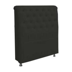 Cabeceira Paris para Cama Box Solteiro 100 cm material sintético Preto