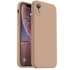 Vooii Capa compatível com iPhone XR, silicone líquido atualizado com [bordas planas] [proteção da câmera] [forro de microfibra macio antiarranhões] capa de celular para iPhone 10 XR 6,1 polegadas