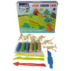 Caixa Massinha Modelar Soft Magic Toys Moldes Dino Dinossauro 16 Peças