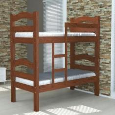 Beliche Solteiro Robusta Madeira Maciça C/Escada Amêndoa - ARAUNA