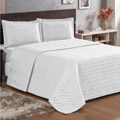 Cobre Leito Casal Padrão Pratic Lisa 3 Peças - Branco - Casa Modelo En