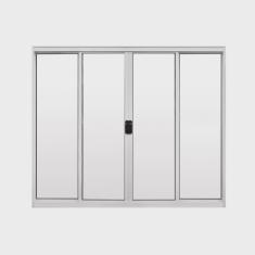 Janela de Alumínio de Correr 100x120cm 4 Folhas Hale Esquadrias