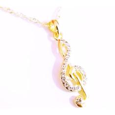 Colar Cordão Nota Musical Música Folheado Ouro 18k