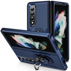 SORAKA Capa para Samsung Galaxy Z Fold4 com anel de apoio para os pés Capa rígida de PC Capa de TPU macio para amortecedores Capa Samsung Galaxy Z Fold4 Capa robusta