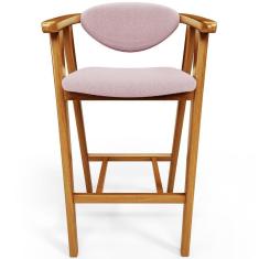 Banqueta Alta Para Cozinha Bancada Bar Sala De Jantar Fixa Cecília L02 Bouclê Rosê
