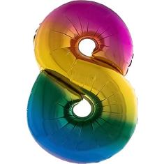 Balão Metalizado Degradê Número 8-1 Metro