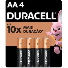 Pilha alcalina Duracell AA MN1500B4 cartela com 4 unidades