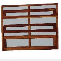 Vitrô Basculante de Madeira Imbuia Reto 1,20 x 0,80 Rodam Natural