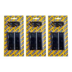 Kit com 3 jogos de 03 dobradiça porta merkel 101 preta 3.1/2