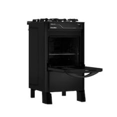 Fogão Esmaltec 4 Bocas Pérola Glass 4115 Preto com Mesa de Vidro Temperado – Bivolt